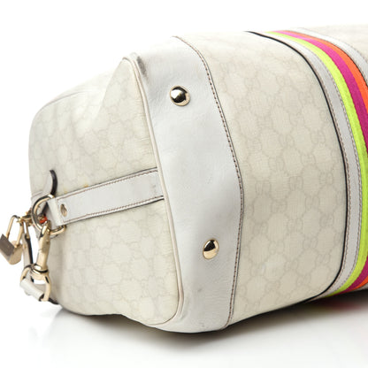 Gucci GG Plus Monogram Large Web Carry On Duffle Bag White 5 of 18
