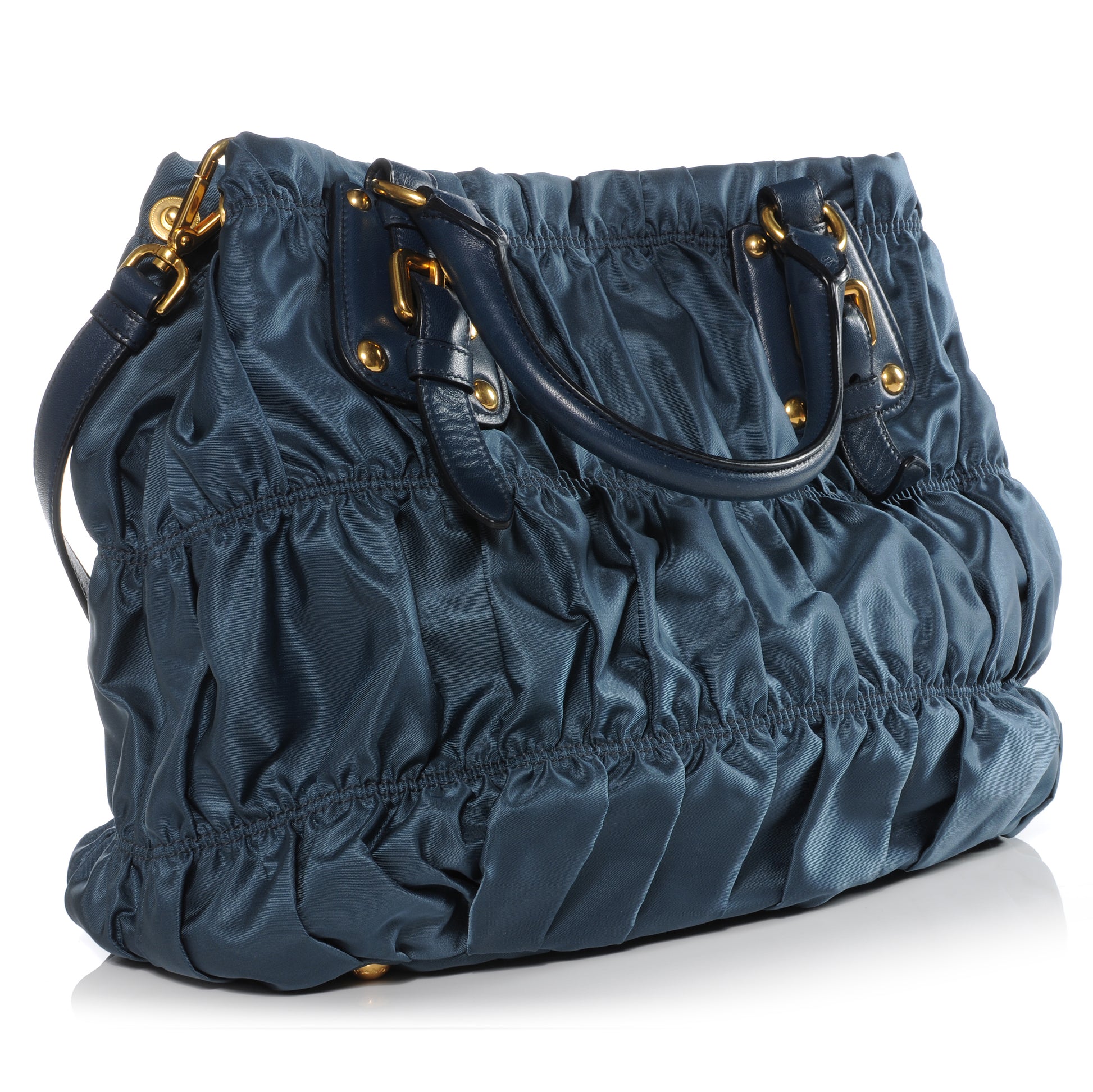 Prada Tessuto Nylon Gaufre Tote Denim 3 of 10