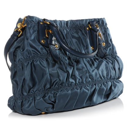 Prada Tessuto Nylon Gaufre Tote Denim 3 of 10