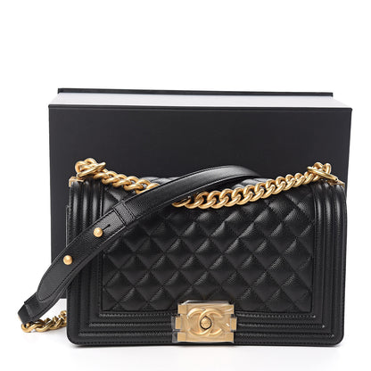 Chanel Caviar Quilted Medium Boy Flap Black 11 of 11
