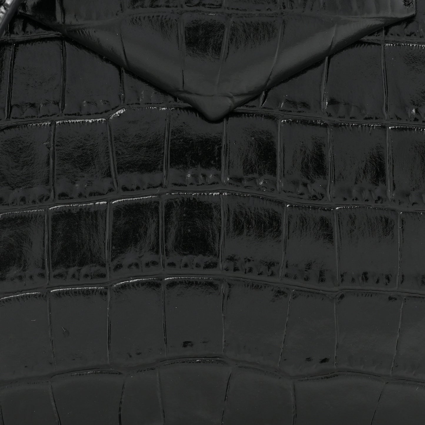 Calfskin Crocodile Embossed Nano Antigona Black