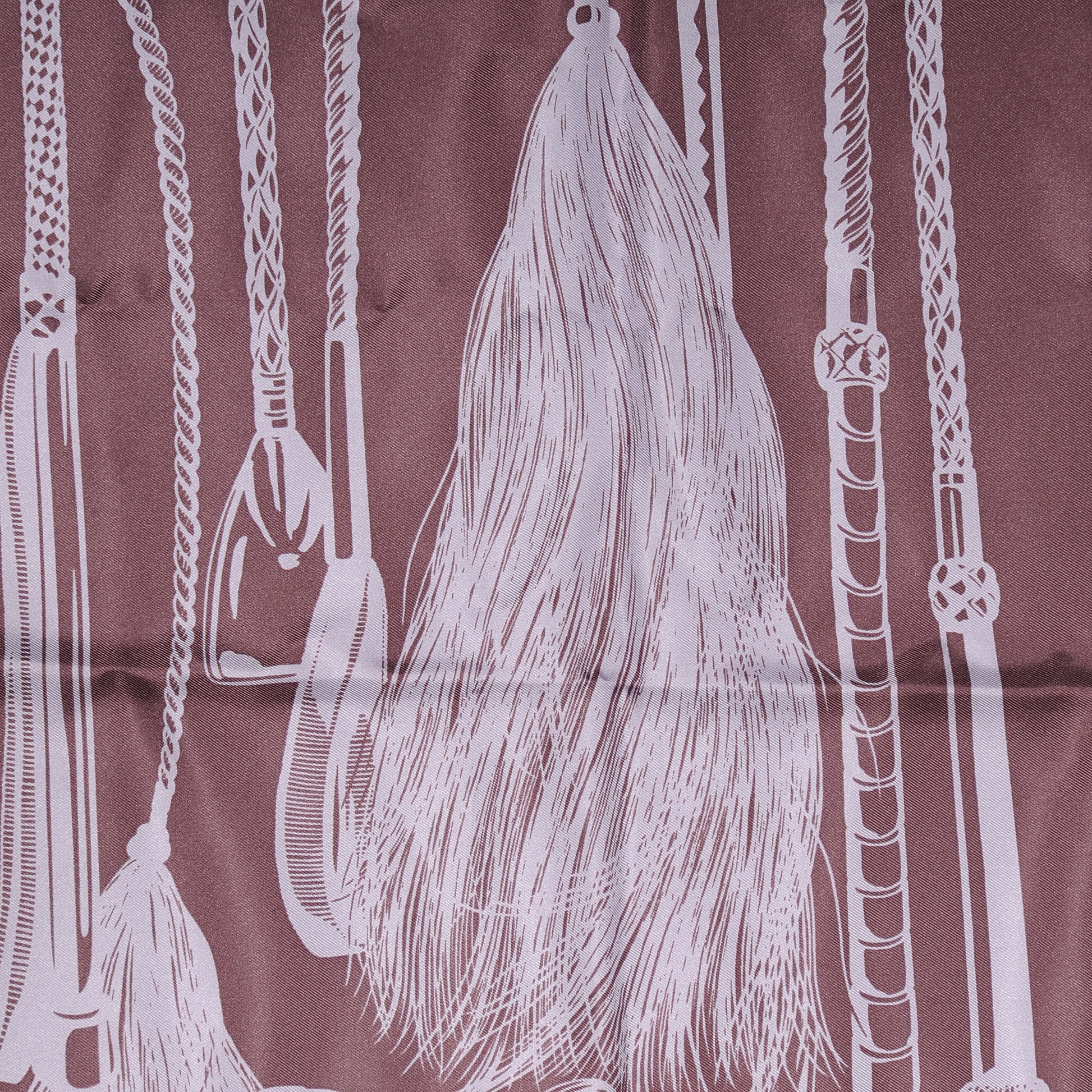 Gucci Silk Tassel Print Scarf Purple 2 of 3