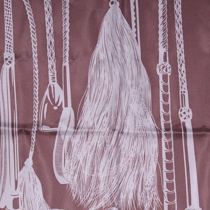 Gucci Silk Tassel Print Scarf Purple 2 of 3