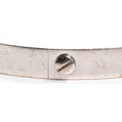 Cartier 18k White Gold 4 Diamond Love Bracelet Size 19 4 of 5