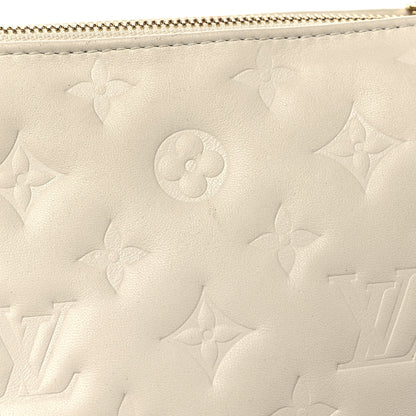 Louis Vuitton Lambskin Embossed Monogram Coussin PM Beige Cream 13 of 14