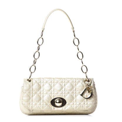 Christian Dior Metallic Lambskin Cannage Small Rendezvous Flap Gold 1 of 18