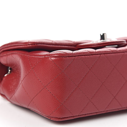 Chanel Caviar Quilted Mini Rectangular Flap Dark Red 9 of 12