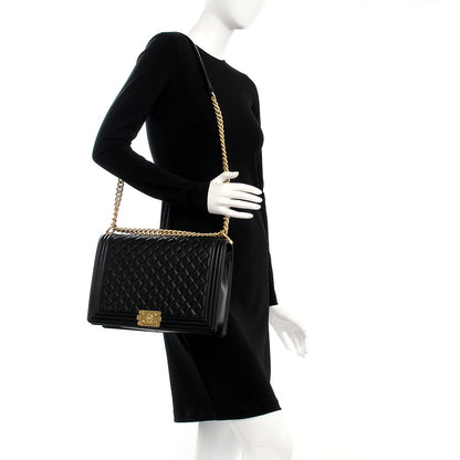 Chanel Lambskin Quilted Large Boy Flap Black 2 of 8