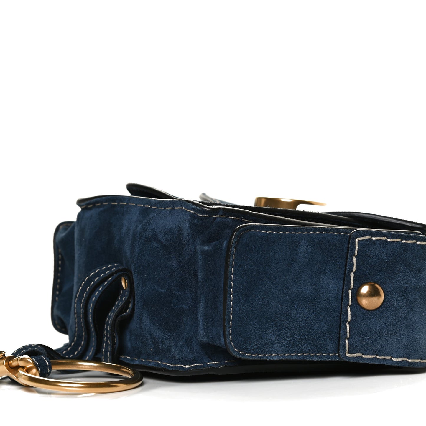 Calfskin Suede Small Jodie Camera Bag Navy