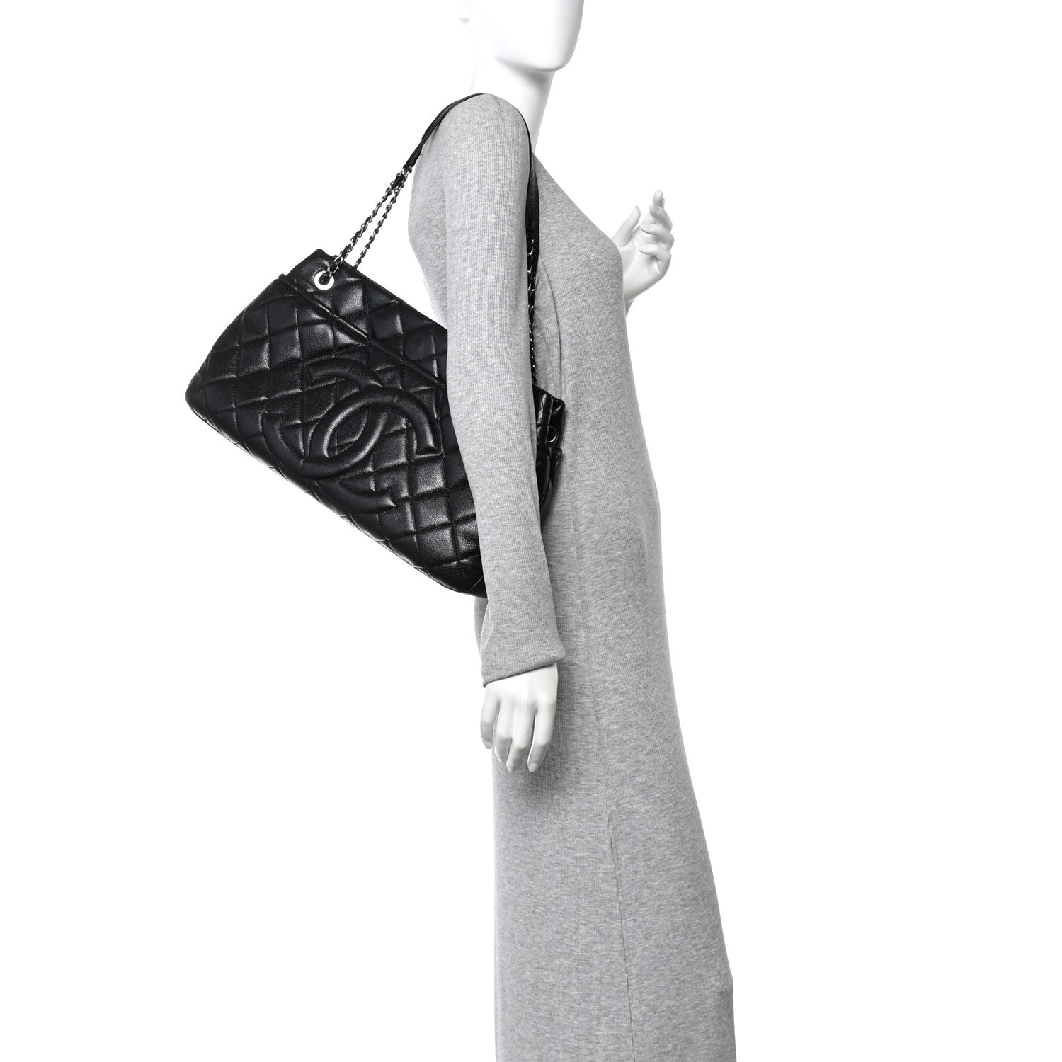 Chanel Caviar Quilted CC Timeless Soft Tote Black 2 of 13