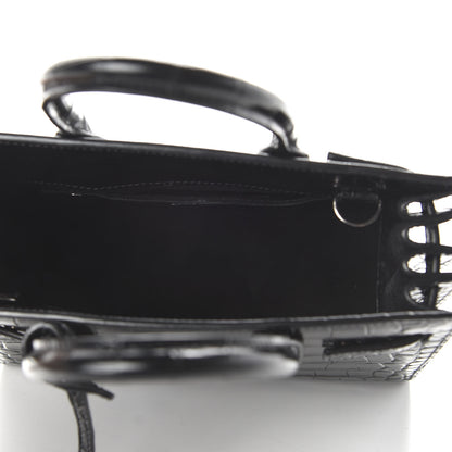 Saint Laurent Calfskin Crocodile Embossed Nano Sac De Jour Black 5 of 10