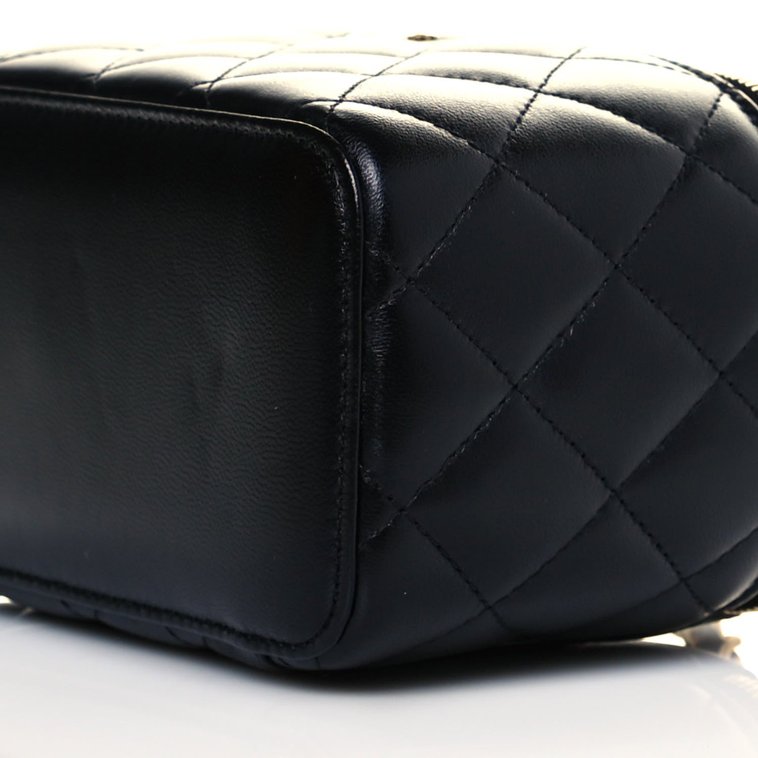 Chanel Lambskin Quilted Small Vanity Case With Chain Black 10 of 10