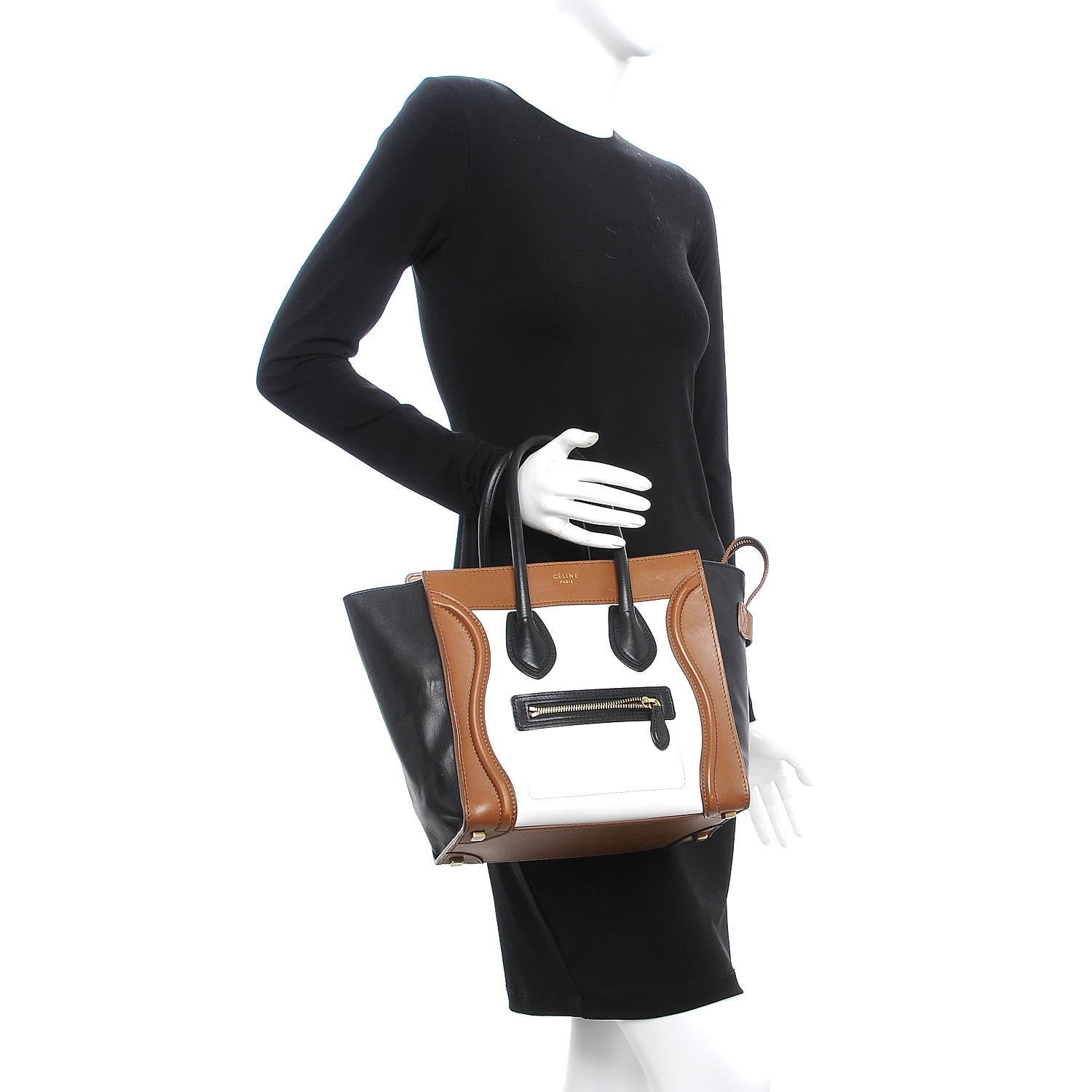 Celine Smooth Calfskin Tri-color Micro Luggage Brown 2 of 18