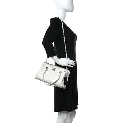 Chanel Calfskin Quilted Small CC Bowling Bag White 2 of 11