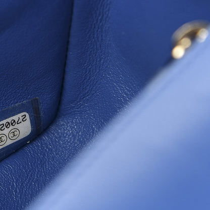 Chanel Lambskin Chevron Quilted Mini Rectangular Flap Blue 9 of 11