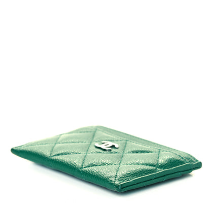 Chanel Caviar Quilted Card Holder Green 5 of 11