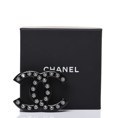 Chanel Resin Crystal CC Brooch Black 6 of 6