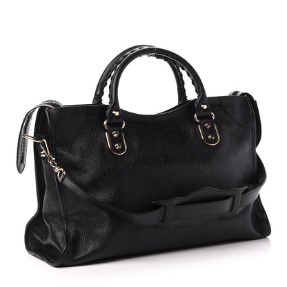 Balenciaga Chevre Gold Metallic Edge Hardware City Black 5 of 13