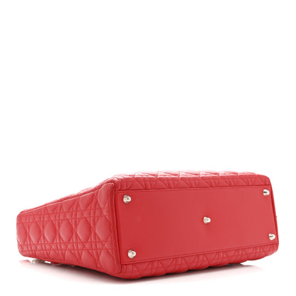 Christian Dior Lambskin Cannage Large Lady Dior Red 4 of 10