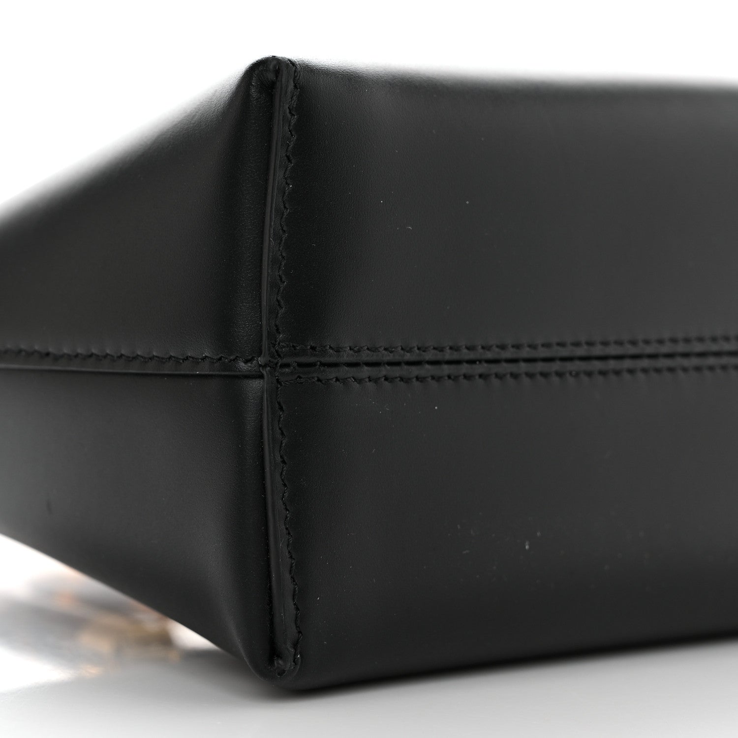 Fendi Vitello King Plexiglass Logo Embossed Mini By The Way Top Handle Boston Bag Black 9 of 10