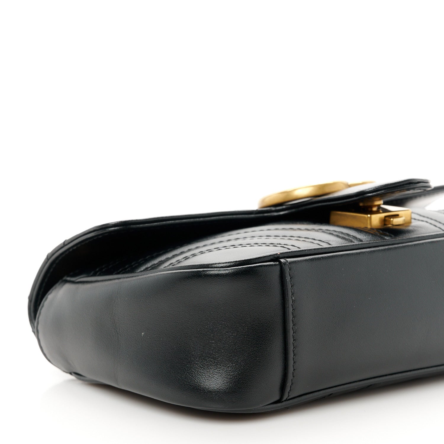 Gucci Calfskin Matelasse Mini GG Marmont Shoulder Bag Black 10 of 12