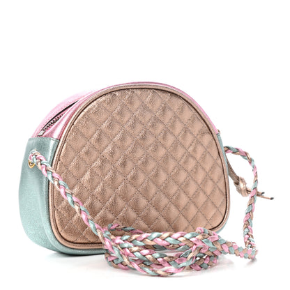 Gucci Laminated Nappa Trapuntata Mini Zumi Dome Shoulder Bag Rosa Lago Rame 3 of 9