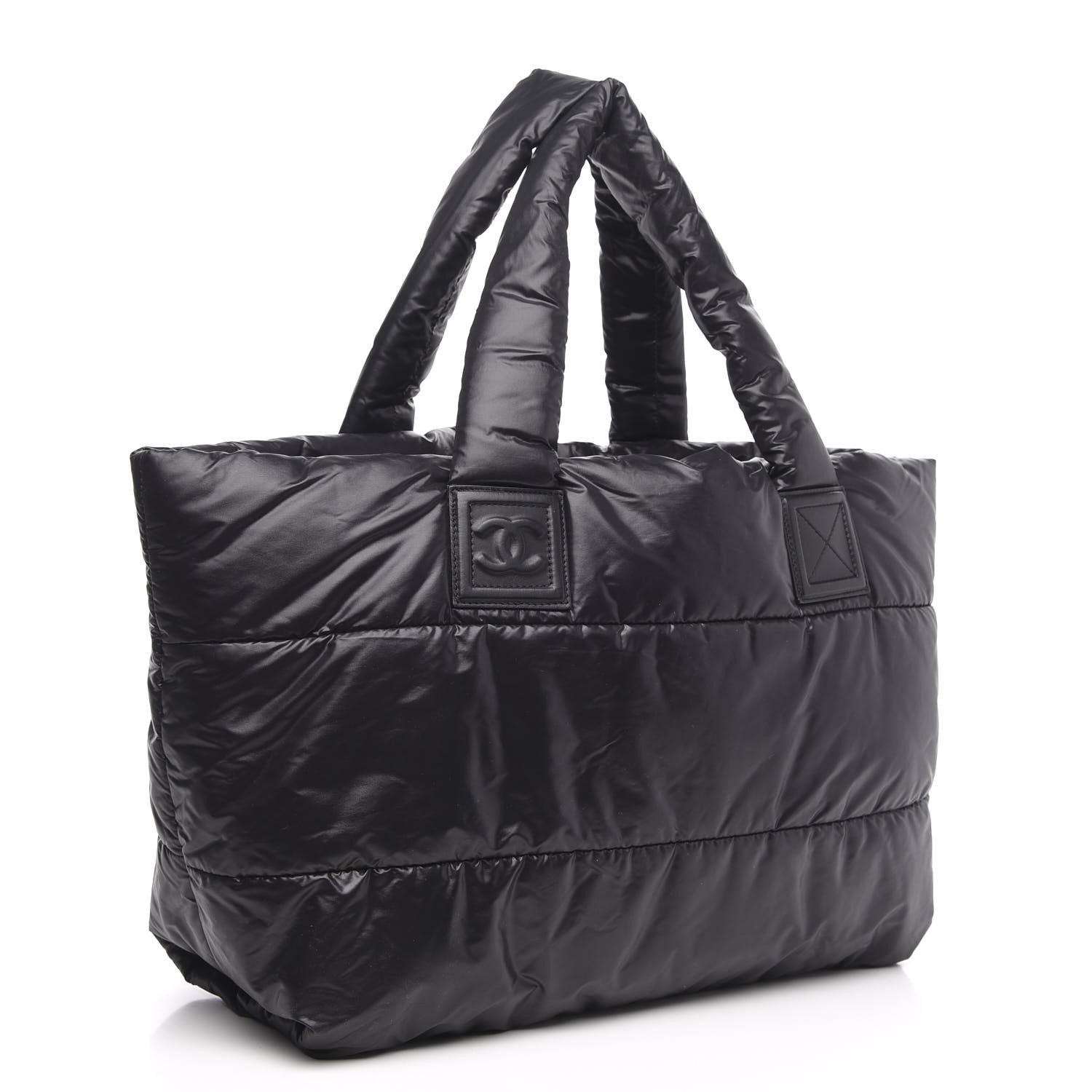 Chanel Nylon Quilted Coco Cocoon Reversible Tote Black 3 of 10