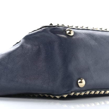 Valentino Garavani Vitello Medium Rockstud Tote Marine 8 of 13
