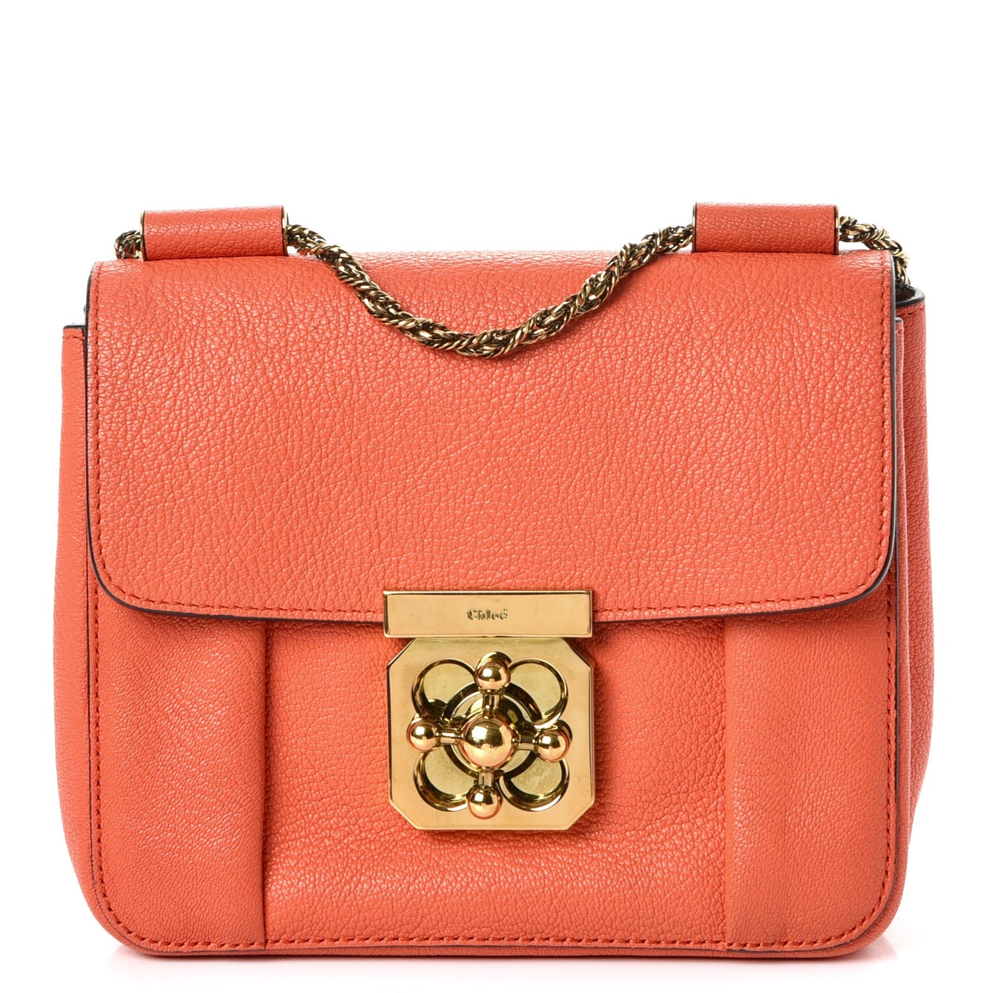 Goatskin Small Elsie Shoulder Bag Coral Pop