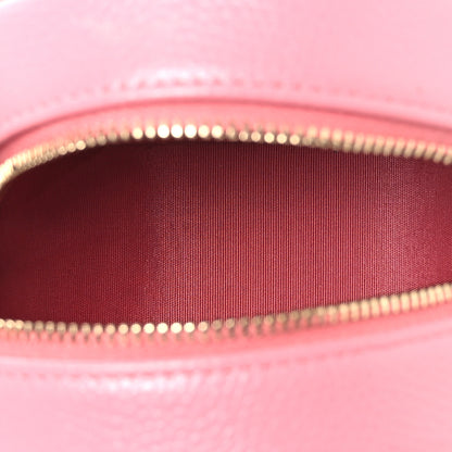 Chanel Caviar Camellia Embossed Round Clutch With Chain Pink 5 of 12