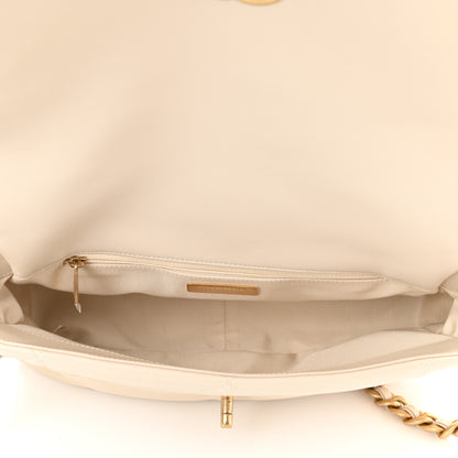 Chanel Lambskin Quilted Large Chanel 19 Flap Light Beige 4 of 9