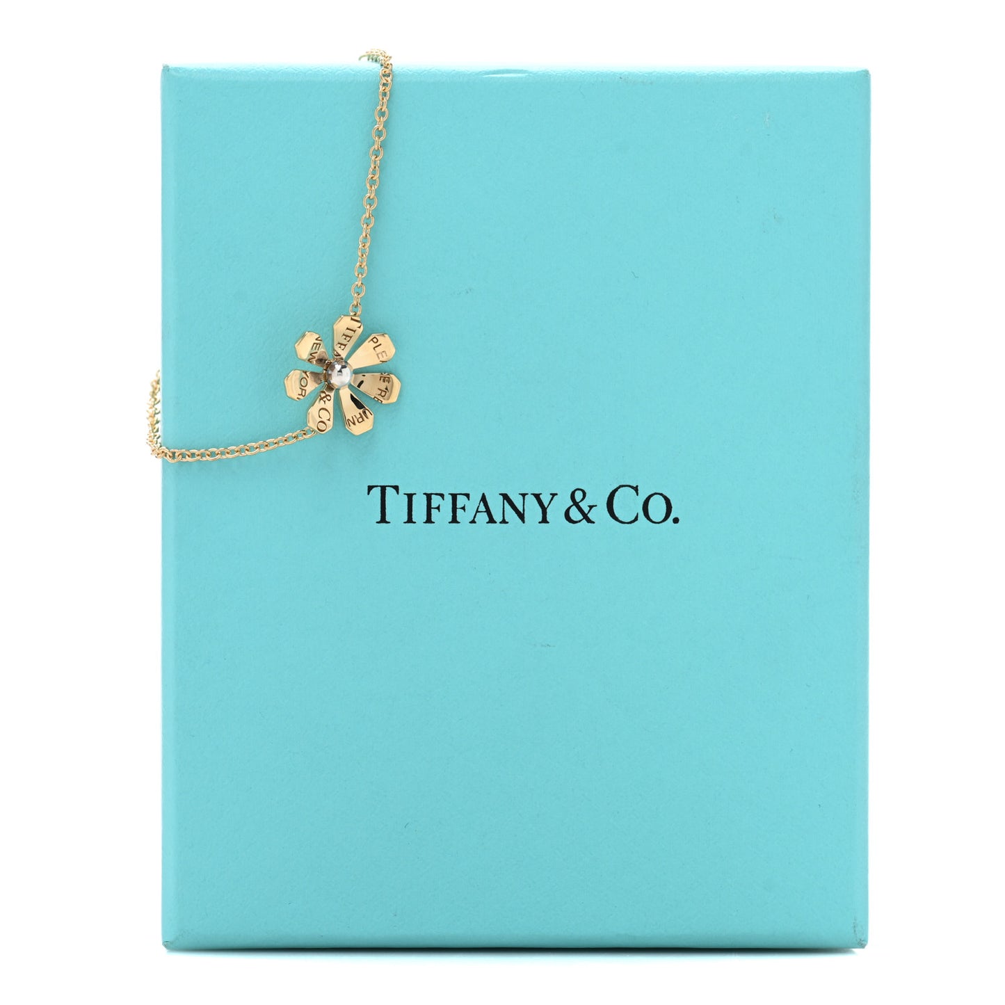 18K Yellow Gold Sterling Silver Return to Tiffany Love Bugs Daisy Bracelet