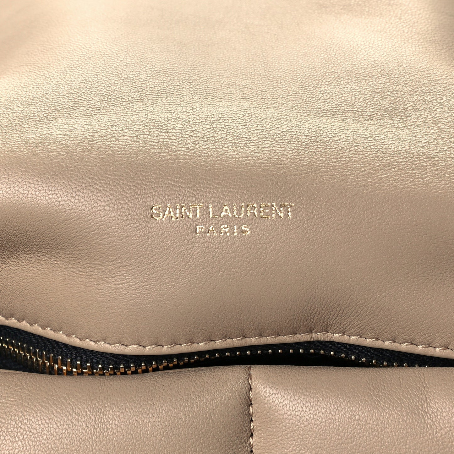 Lambskin Quilted Medium Loulou Puffer Monogram Chain Satchel Dark Beige