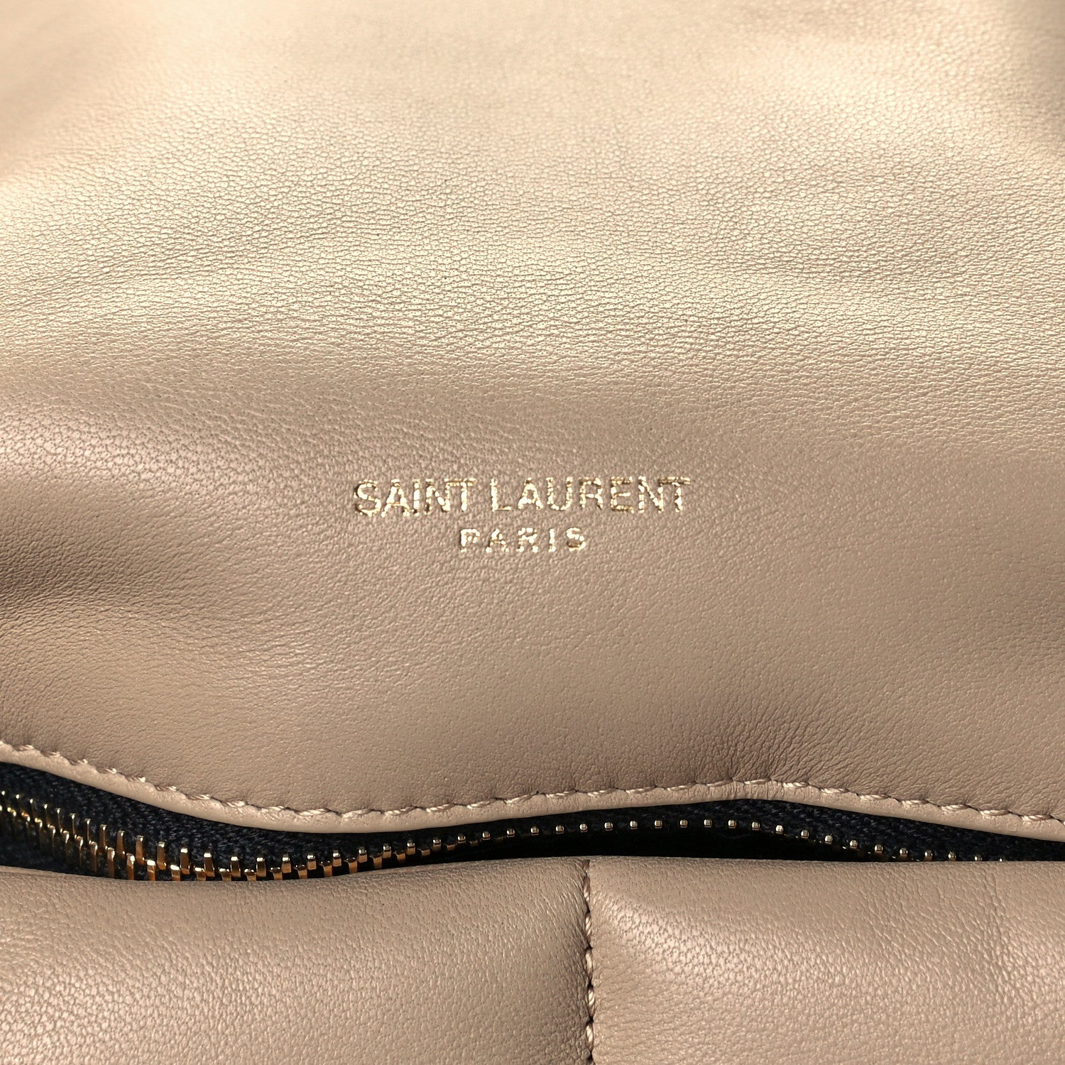 Saint Laurent Lambskin Quilted Medium Loulou Puffer Monogram Chain Satchel Dark Beige 6 of 11