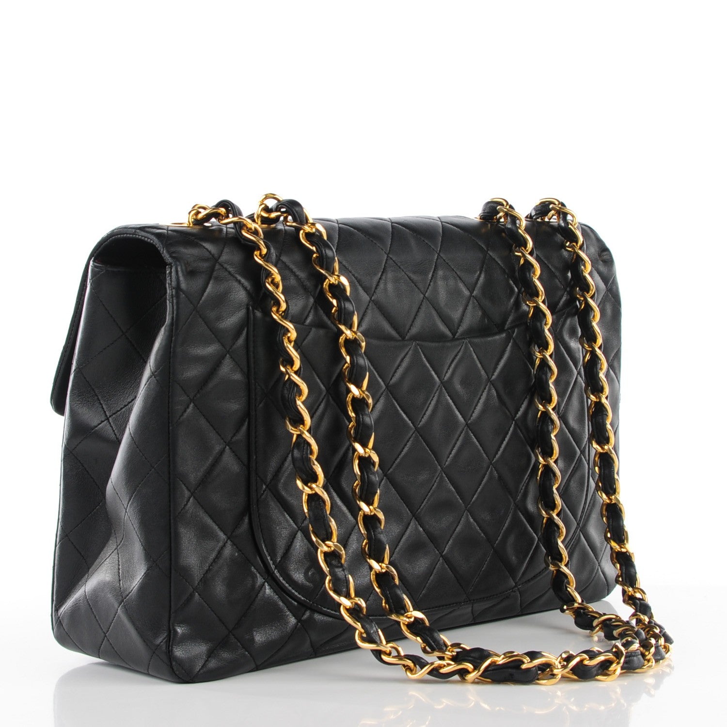 Chanel Lambskin Quilted XL Jumbo Flap Black 5 of 11