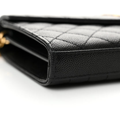 Saint Laurent Grain De Poudre Mixed Matelasse Triquilt Monogram Chain Wallet Black 8 of 12