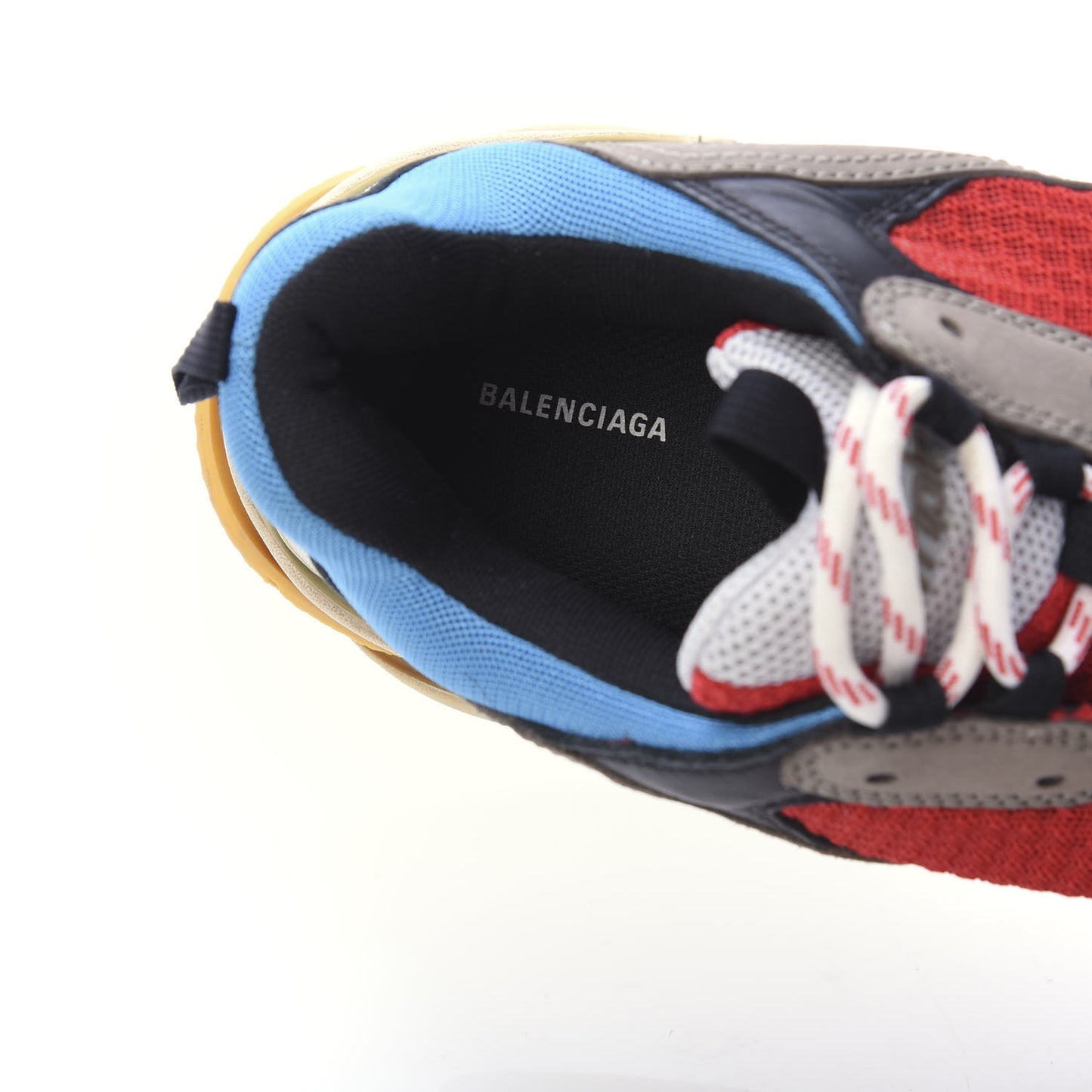 Mesh Nubuck Mens Triple S Sneakers 43 Bleu Gris Rouge