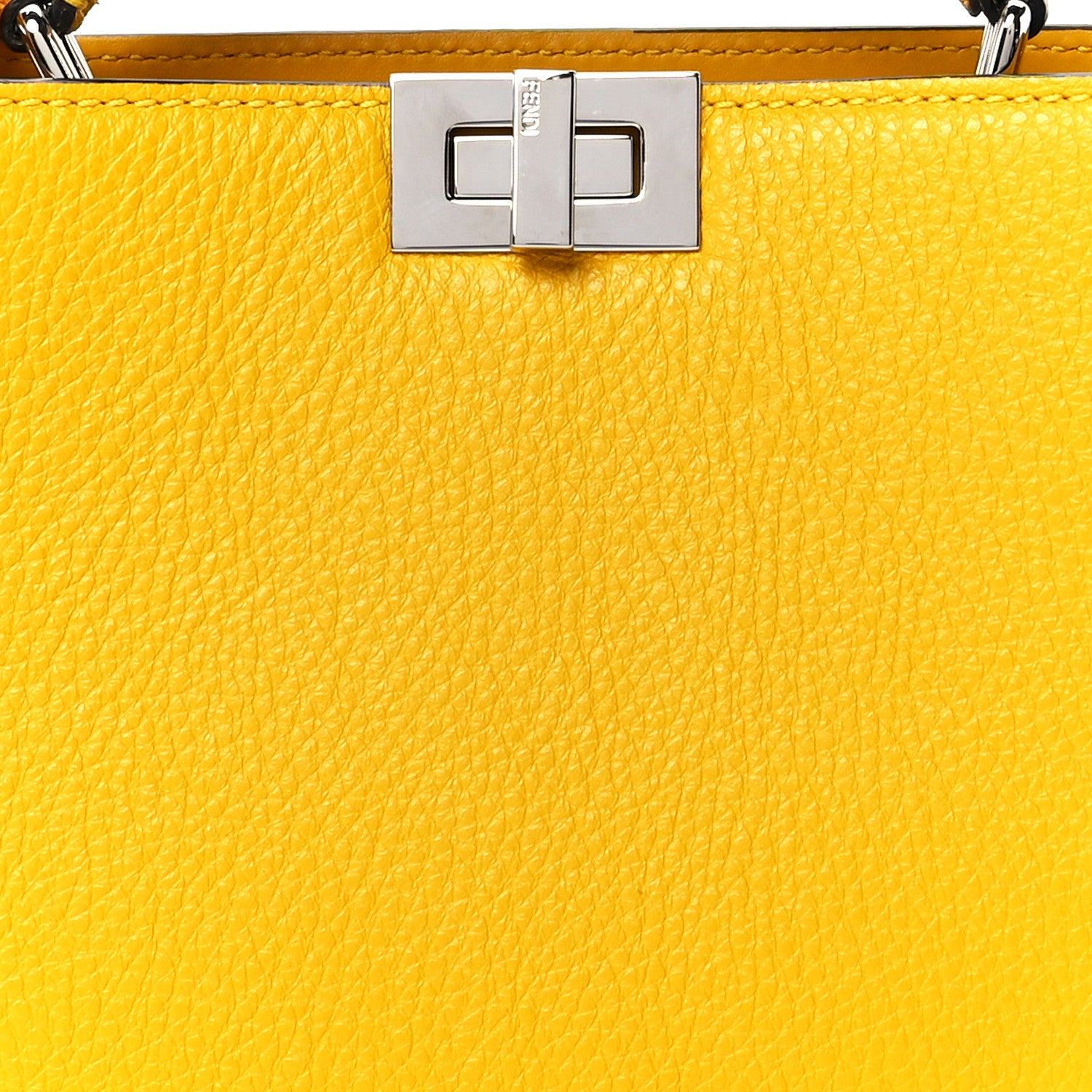 Fendi Cuoio Romano Vitello Cover Bi-Color Peekaboo I See U X Cross Satchel Sunflower Stone Mimosa 8 of 11