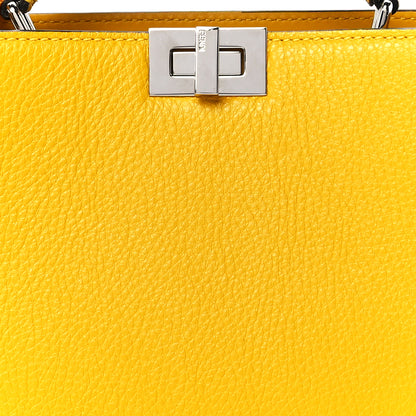 Fendi Cuoio Romano Vitello Cover Bi-Color Peekaboo I See U X Cross Satchel Sunflower Stone Mimosa 8 of 11