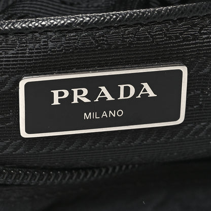 Prada Re-Nylon Vela Saffiano Double Buckle Messenger Shoulder Bag Black 6 of 9