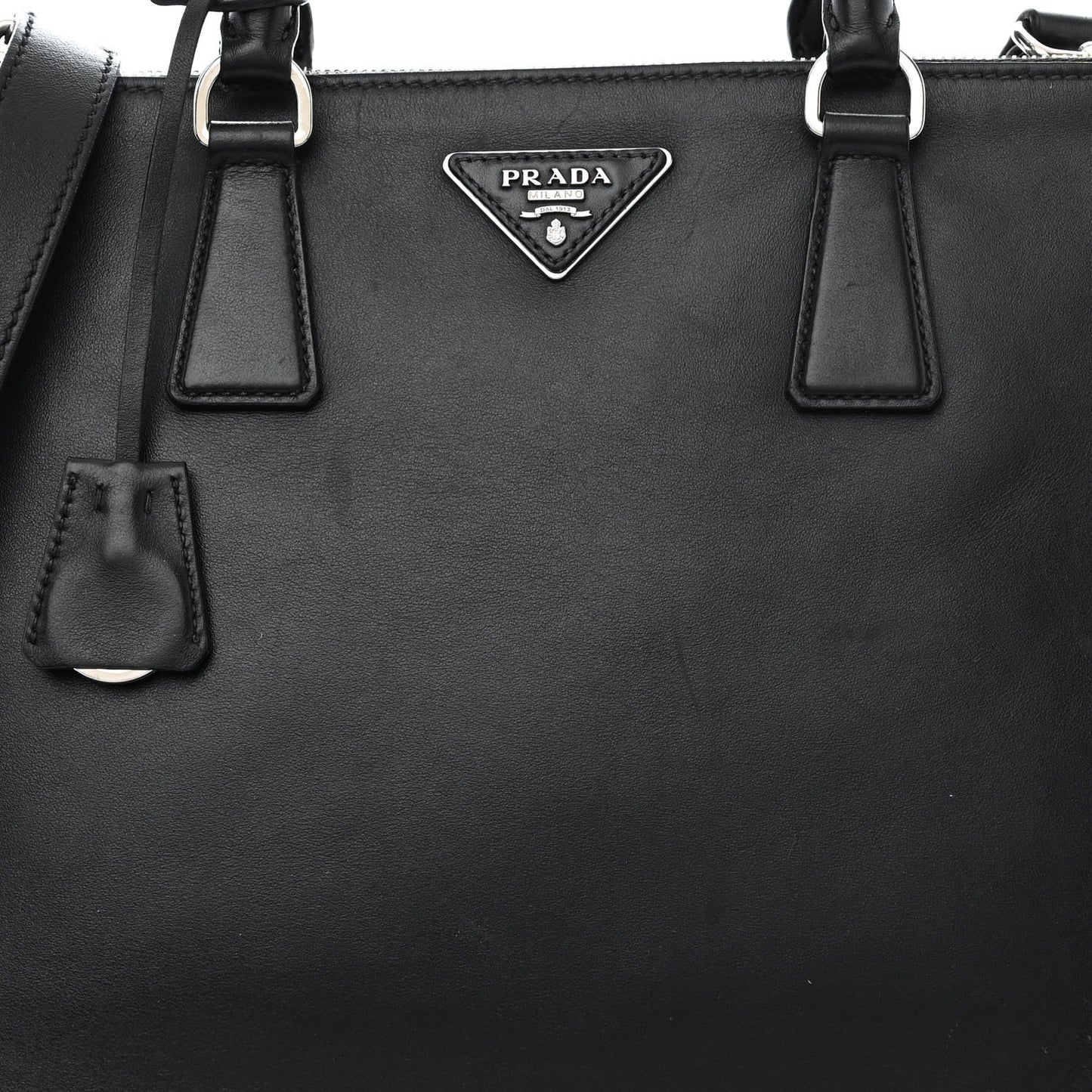 Soft Calfskin Galleria Double Zip Tote Black