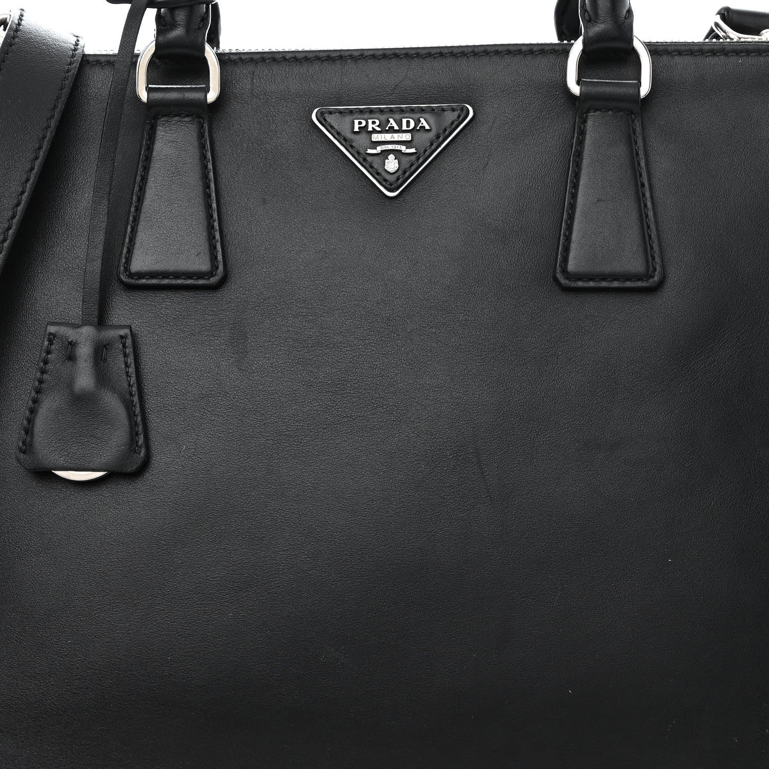Prada Soft Calfskin Galleria Double Zip Tote Black 14 of 25