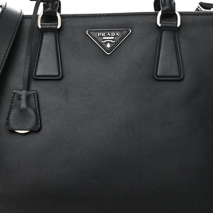 Prada Soft Calfskin Galleria Double Zip Tote Black 14 of 25