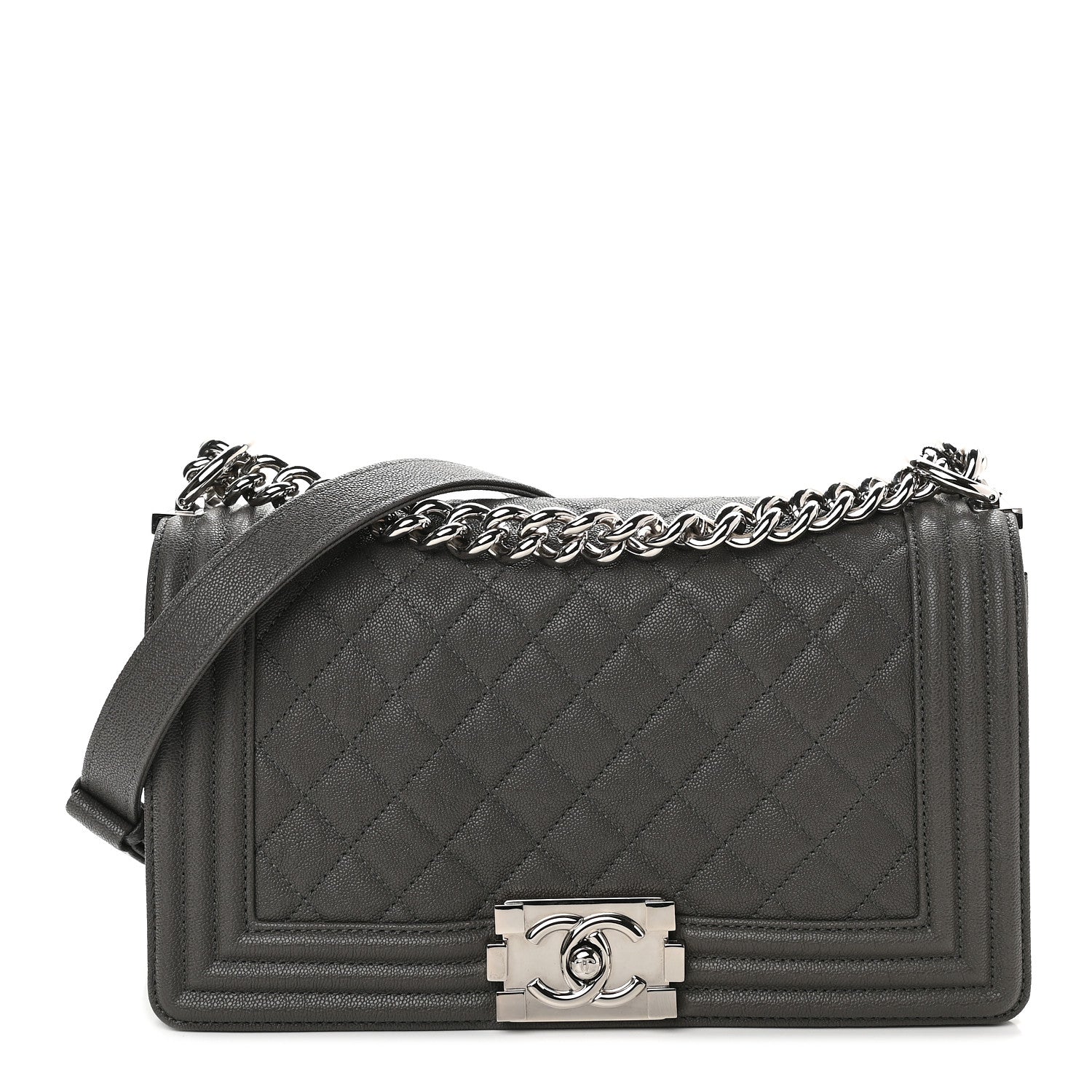 Chanel Caviar Quilted Medium Boy Flap Grey 1 of 9