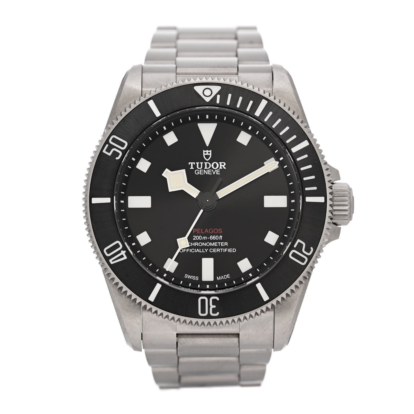 Titanium 39mm Pelagos Automatic Watch Black 25407N