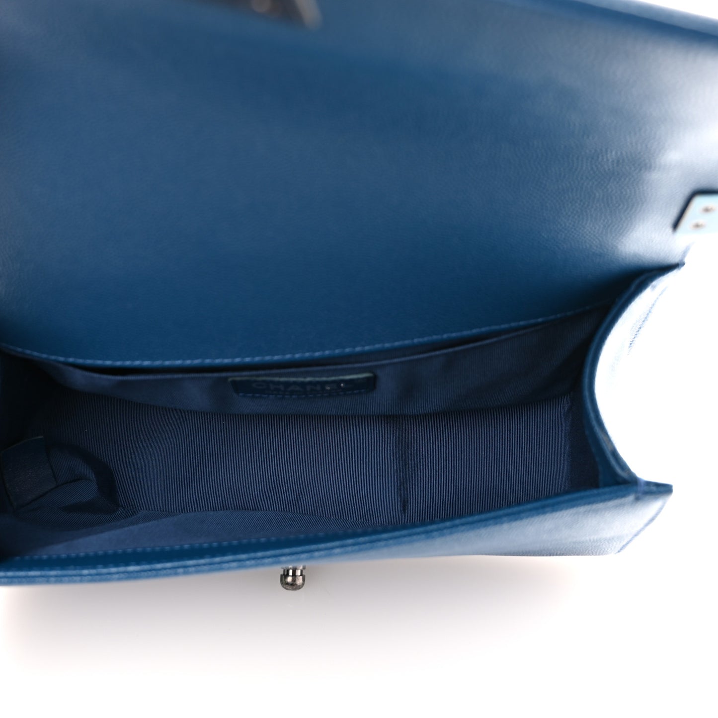 Caviar Quilted Medium Boy Flap Blue