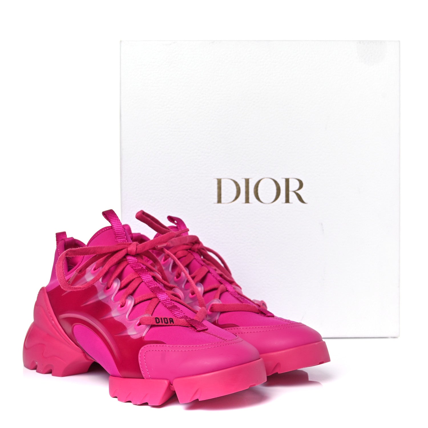 Christian Dior Neoprene Rubber Womens D-Connect Sneakers 39.5 Fuchsia 9 of 9