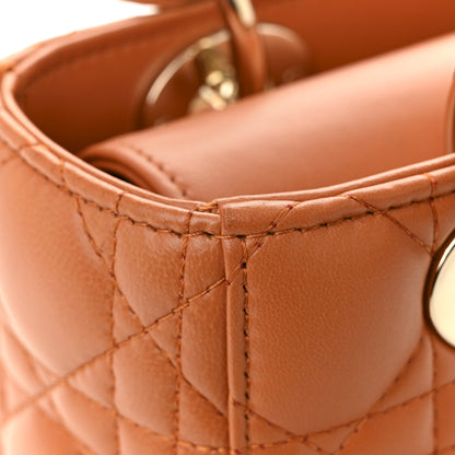 Christian Dior Lambskin Cannage Small Lucky Badges My Lady Dior Orange 13 of 15