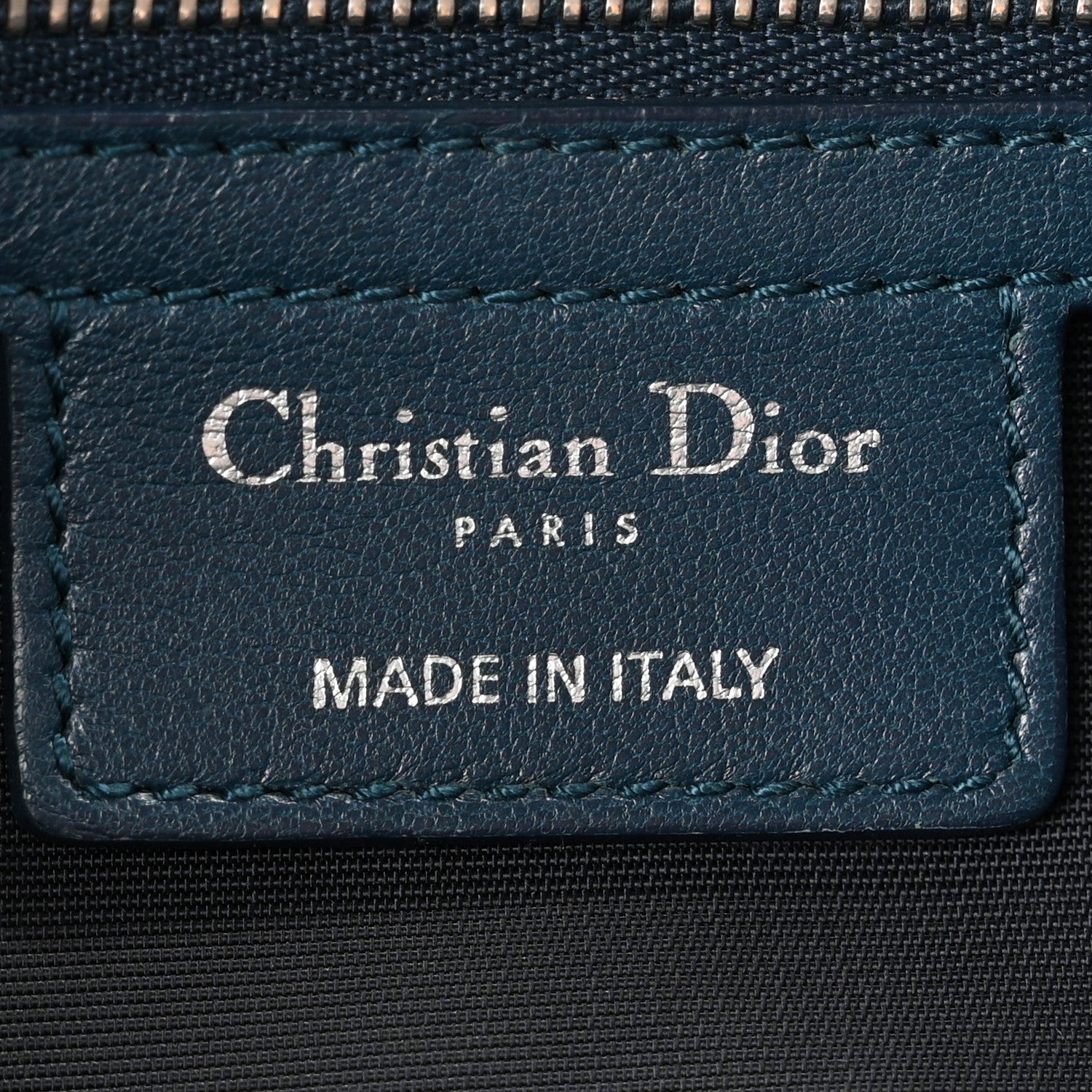 Christian Dior Lambskin Cannage Granville Polochon Blue 6 of 10