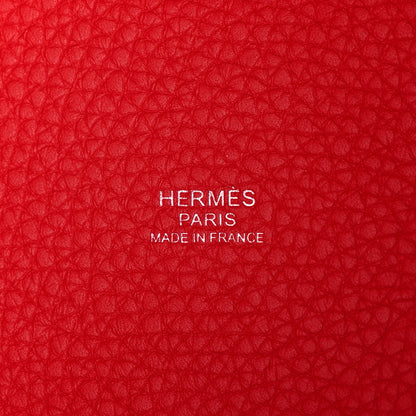 Hermes Taurillon Clemence Picotin Lock 18 Rouge Casaque 6 of 11